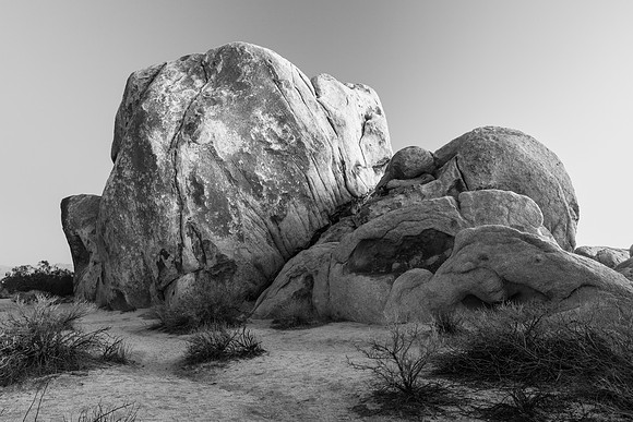 Joshua Tree Rock Formations in Black and White 1